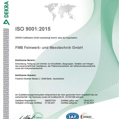 Zertifikat Iso 9001 DE